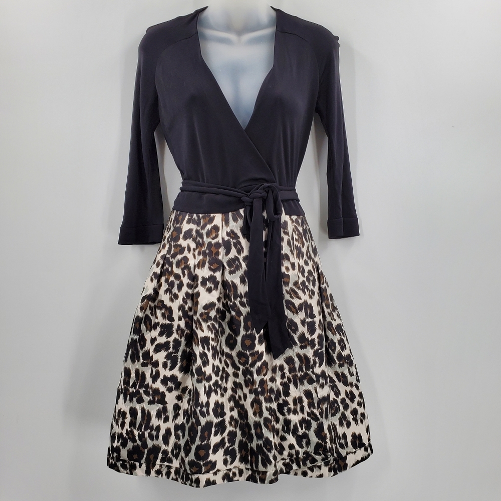 Women's DVF Diane Von‎ Furstenberg Silk Blend Wrap Dress Size 0